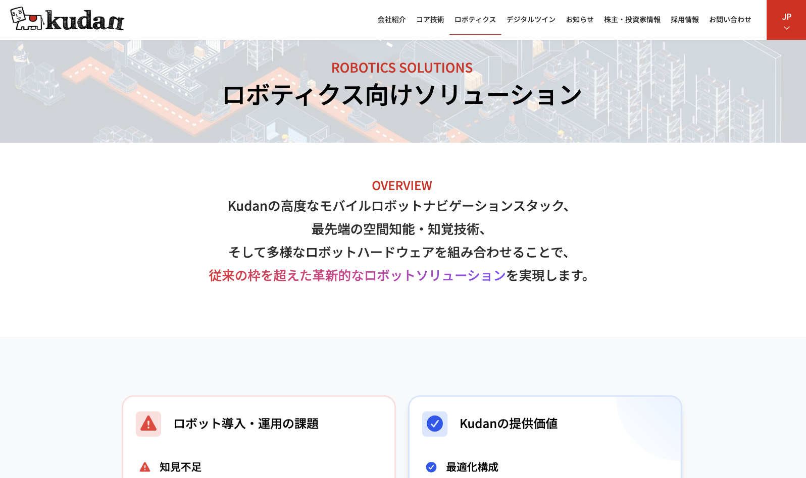 Kudan公式サイト — ロボティクス事業の紹介ページ Kudan公式サイト — ロボティクス事業の紹介ページ